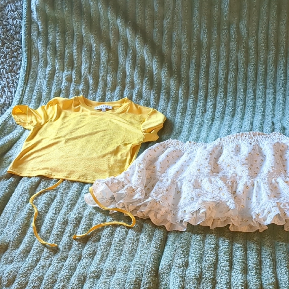 Yellow Women Shirt And Yellow Top As A Bundle